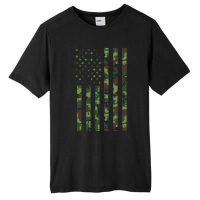 Camo American Flag Usa Camouflage Tall Fusion ChromaSoft Performance T-Shirt