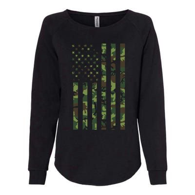 Camo American Flag Usa Camouflage Womens California Wash Sweatshirt