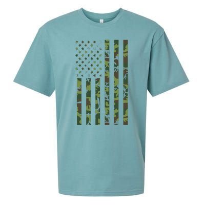 Camo American Flag Usa Camouflage Sueded Cloud Jersey T-Shirt