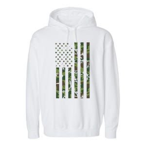 Camo American Flag Usa Camouflage Garment-Dyed Fleece Hoodie