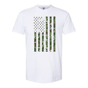 Camo American Flag Usa Camouflage Softstyle CVC T-Shirt