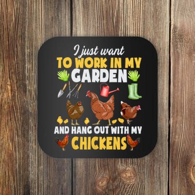 Chicken Animal Farm Garden For Farmer Gardening Coaster