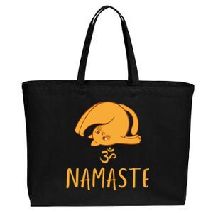 Cute And Funny Yoga Cat Namaste Om Savasana Cat Parents Gift Cotton Canvas Jumbo Tote