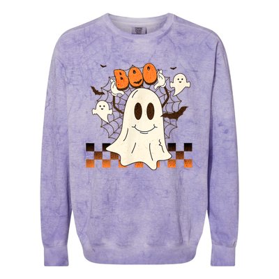 Cute And Funny Halloween Boo Ghost Colorblast Crewneck Sweatshirt