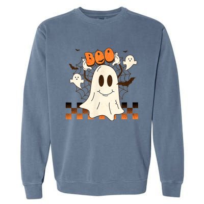 Cute And Funny Halloween Boo Ghost Garment-Dyed Sweatshirt