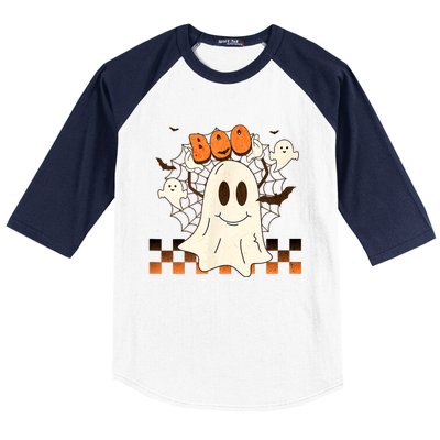 Cute And Funny Halloween Boo Ghost Baseball Sleeve Shirt