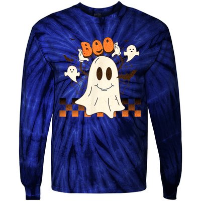 Cute And Funny Halloween Boo Ghost Tie-Dye Long Sleeve Shirt