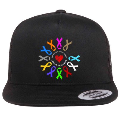 Cancer Awareness Fight Cancer Ribbon Flatbill Hat