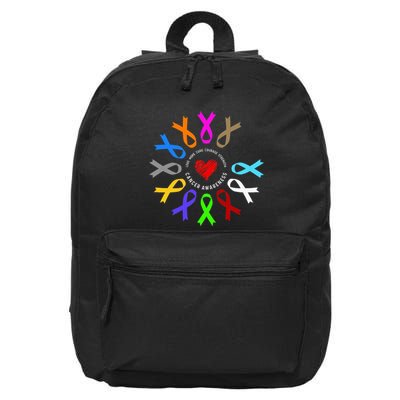 Cancer Awareness Fight Cancer Ribbon 16 in Basic Backpack