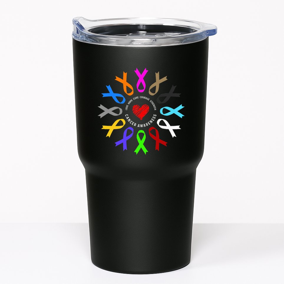 Cancer Awareness Fight Cancer Ribbon Tumbler