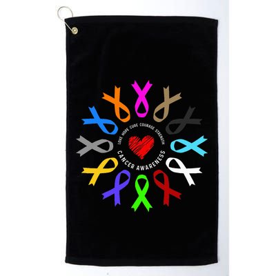 Cancer Awareness Fight Cancer Ribbon Golf Towel