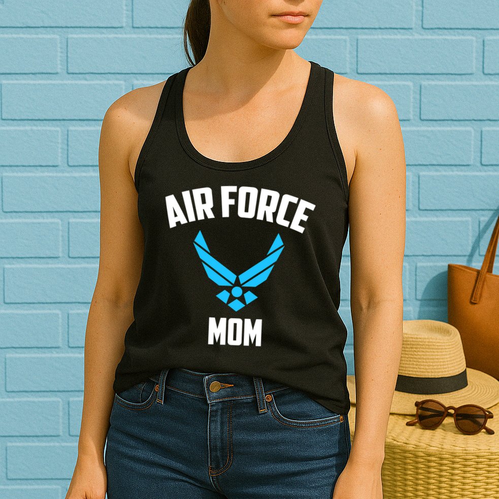 Cool Air Force Mom Best Proud Military Veteran Womens Tank Top