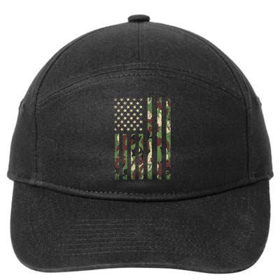 Camo American Flag Usa Camouflage 7-Panel Snapback Hat