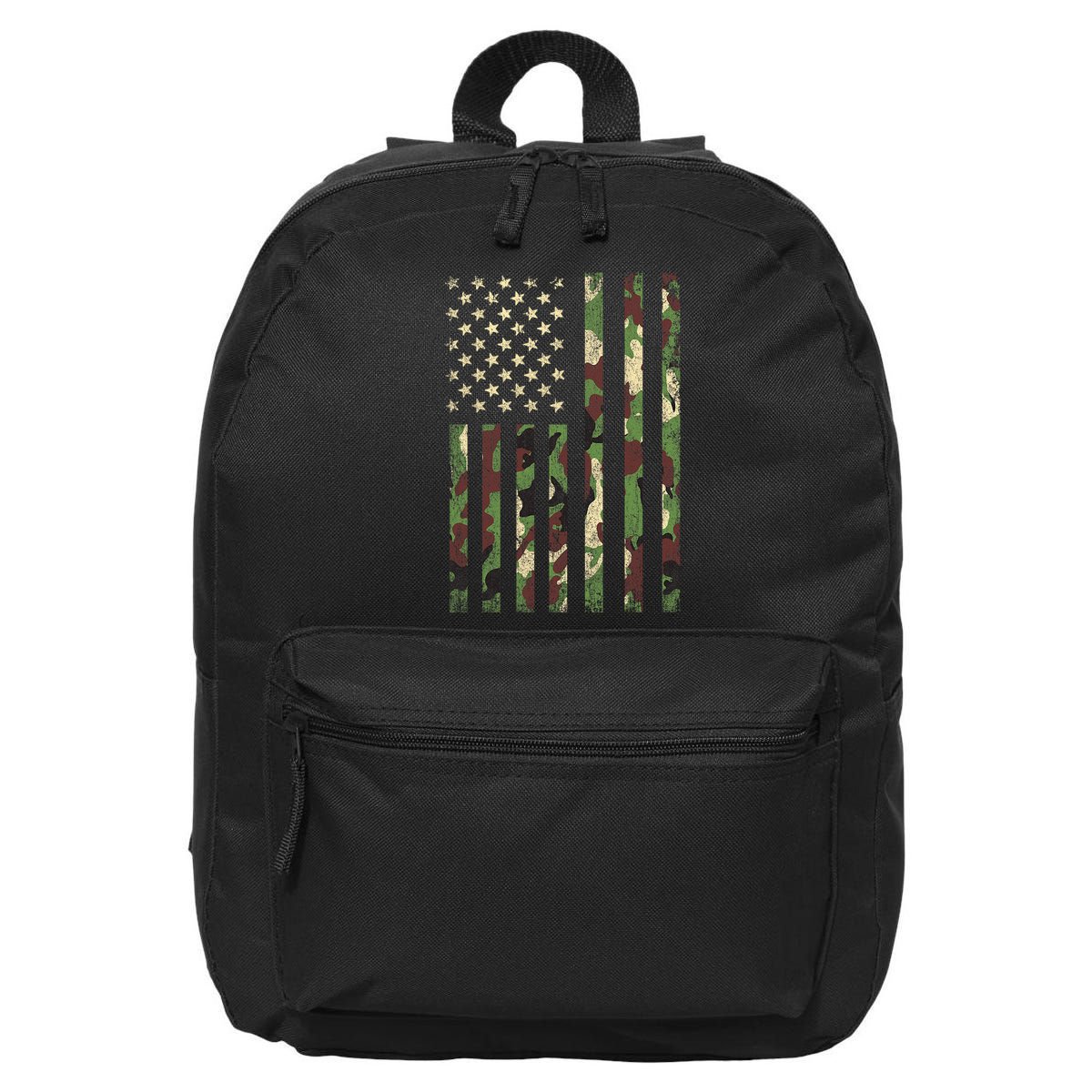 Camo American Flag Usa Camouflage 16 in Basic Backpack