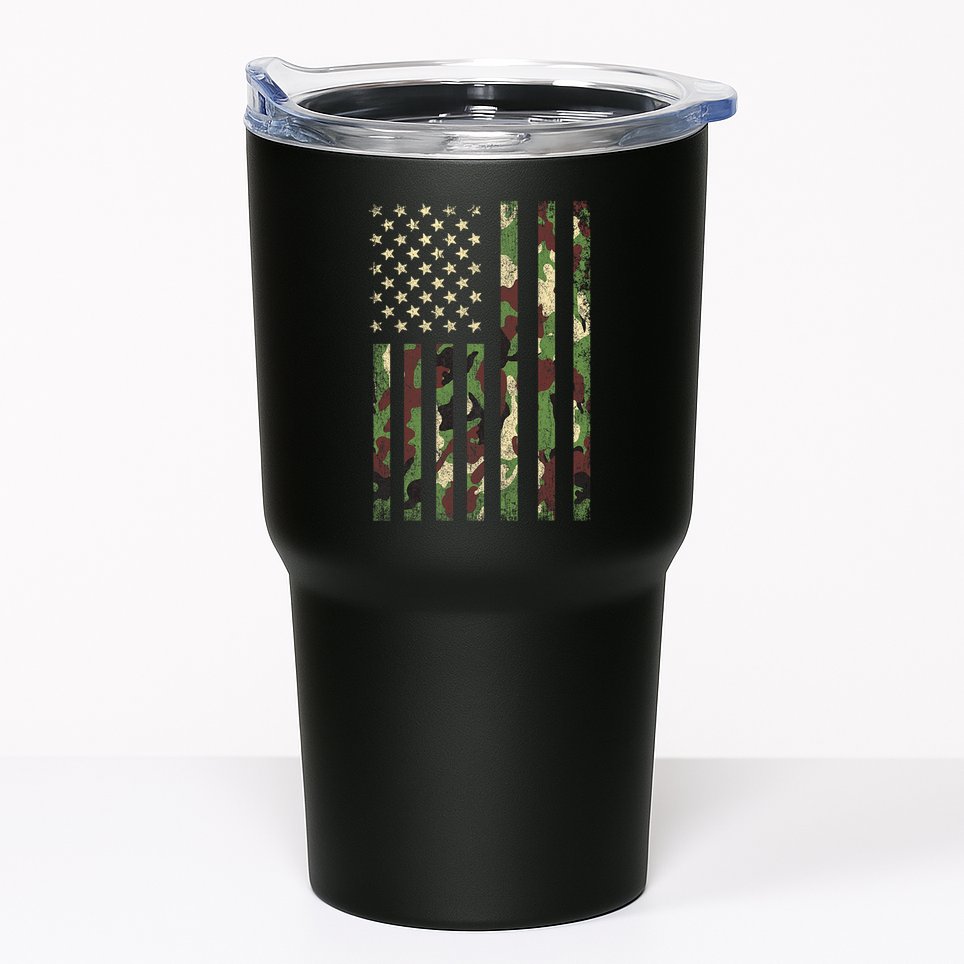Camo American Flag Usa Camouflage Tumbler