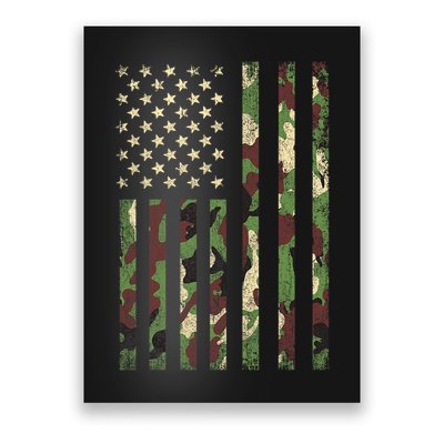 Camo American Flag Usa Camouflage Poster
