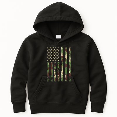Camo American Flag Usa Camouflage Kids Hoodie