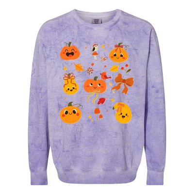 Cute Autumn Fall Pumpkins Ribbons Bows Colorblast Crewneck Sweatshirt