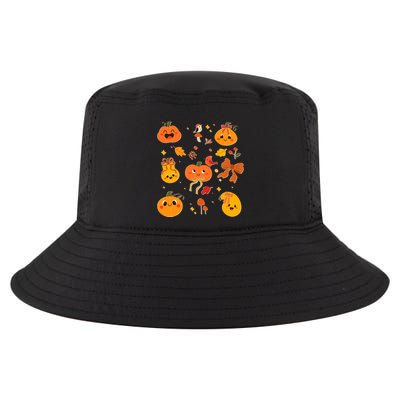 Cute Autumn Fall Pumpkins Ribbons Bows Cool Comfort Performance Bucket Hat