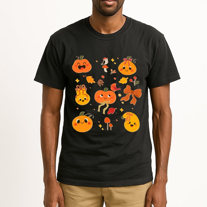 Cute Autumn Fall Pumpkins Ribbons Bows Tall T-Shirt
