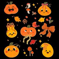 Cute Autumn Fall Pumpkins Ribbons Bows Tall T-Shirt