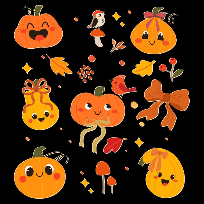 Cute Autumn Fall Pumpkins Ribbons Bows Tall T-Shirt