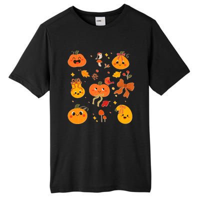 Cute Autumn Fall Pumpkins Ribbons Bows Tall Fusion ChromaSoft Performance T-Shirt