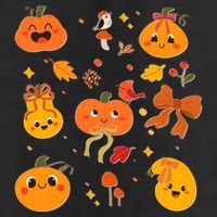 Cute Autumn Fall Pumpkins Ribbons Bows 11oz C Handle Ceramic Mug