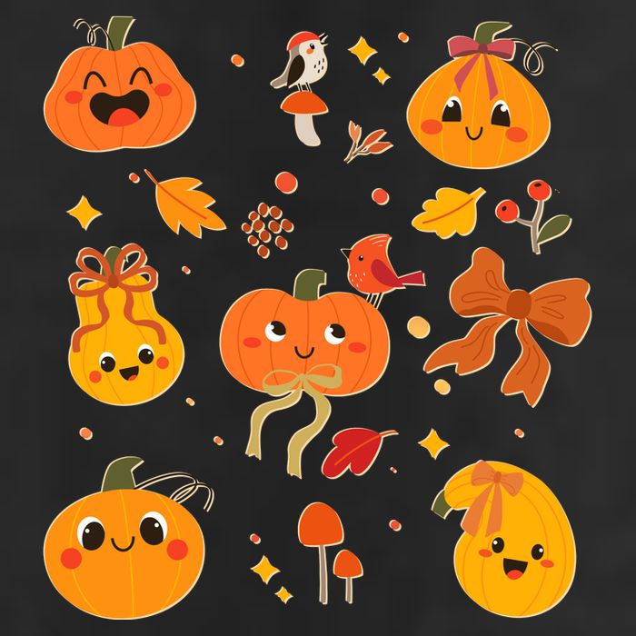 Cute Autumn Fall Pumpkins Ribbons Bows 11oz C Handle Ceramic Mug