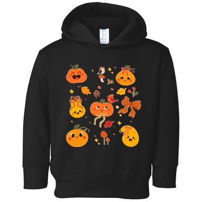 Cute Autumn Fall Pumpkins Ribbons Bows Toddler Hoodie