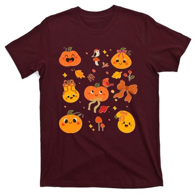 Cute Autumn Fall Pumpkins Ribbons Bows T-Shirt