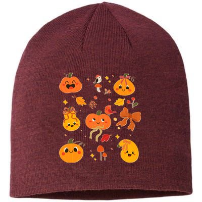 Cute Autumn Fall Pumpkins Ribbons Bows Sustainable Beanie