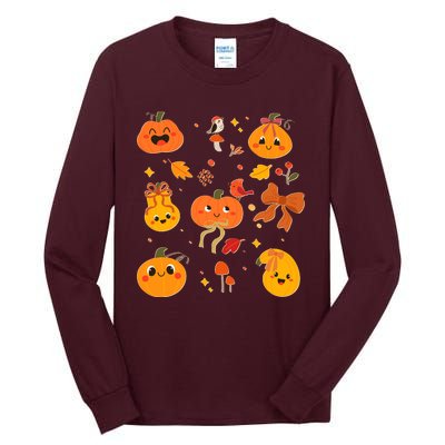 Cute Autumn Fall Pumpkins Ribbons Bows Tall Long Sleeve T-Shirt