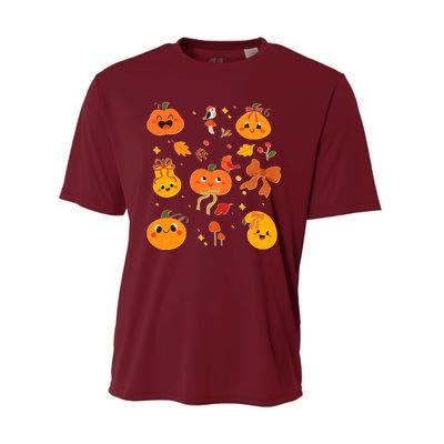 Cute Autumn Fall Pumpkins Ribbons Bows Performance Sprint T-Shirt