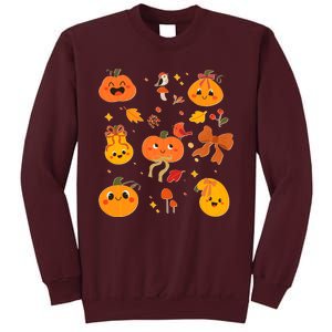 Cute Autumn Fall Pumpkins Ribbons Bows Tall Sweatshirt