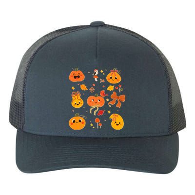 Cute Autumn Fall Pumpkins Ribbons Bows Yupoong Adult 5-Panel Trucker Hat