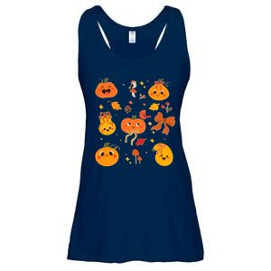 Cute Autumn Fall Pumpkins Ribbons Bows Ladies Essential Flowy Tank