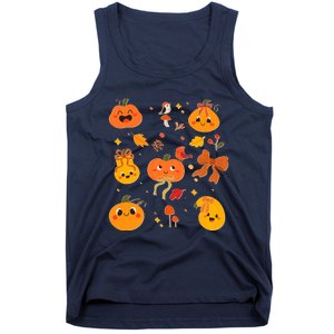 Cute Autumn Fall Pumpkins Ribbons Bows Tank Top