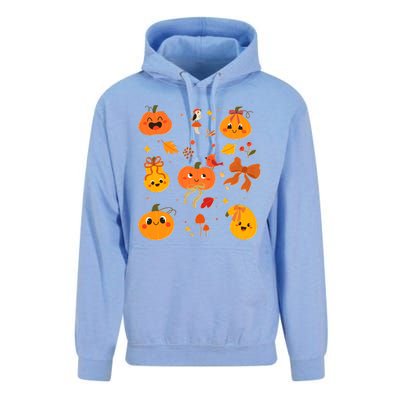 Cute Autumn Fall Pumpkins Ribbons Bows Unisex Surf Hoodie