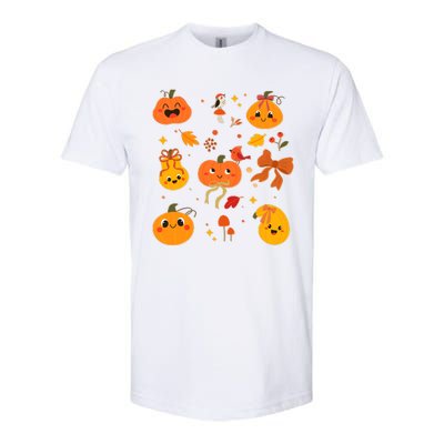 Cute Autumn Fall Pumpkins Ribbons Bows Softstyle® CVC T-Shirt