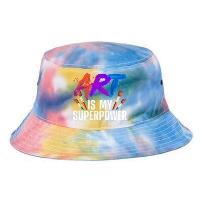 Cool Art For Art Teacher Artist Painter Superpower Tie Dye Newport Bucket Hat