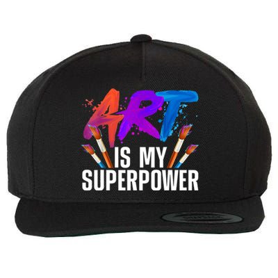 Cool Art For Art Teacher Artist Painter Superpower Wool Snapback Cap