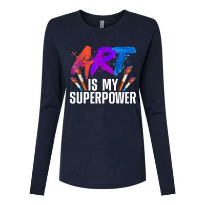 Cool Art For Art Teacher Artist Painter Superpower Womens Cotton Relaxed Long Sleeve T-Shirt