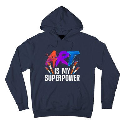 Cool Art For Art Teacher Artist Painter Superpower Hoodie