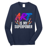 Cool Art For Art Teacher Artist Painter Superpower Long Sleeve Shirt