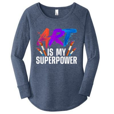 Cool Art For Art Teacher Artist Painter Superpower Women's Perfect Tri Tunic Long Sleeve Shirt