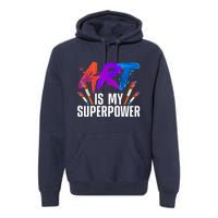 Cool Art For Art Teacher Artist Painter Superpower Premium Hoodie