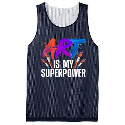 Cool Art For Art Teacher Artist Painter Superpower Mesh Reversible Basketball Jersey Tank