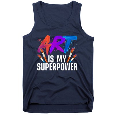 Cool Art For Art Teacher Artist Painter Superpower Tank Top