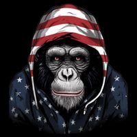Chimpanzee American Flag USA Tee 4th July Gifts Graphic Tees Cooling Performance Crew T-Shirt